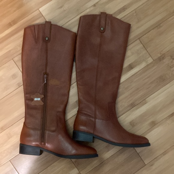 INC Women’s Fawne Genuine Leather Knee High Riding Boots NWT Women’s 7.5M Brown - Picture 3 of 9